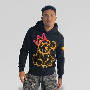 Men’s Tolga Kisa BEAR Black Rhinestone Hoodie
